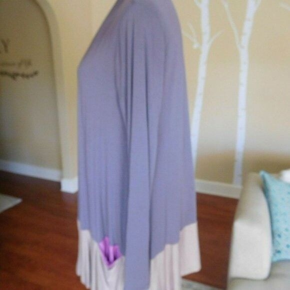 Lovely LOGO By Lori Goldstein Open Front Rayon/Spandex Mauve/Lt Brown Jacket XS - Picture 5 of 9